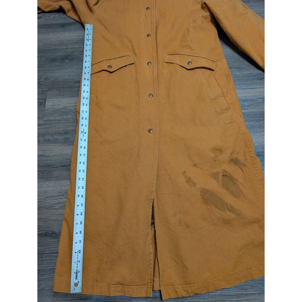 L.L. Bean Womens Small Vintage Made in USA Canvas Long Barn Coat Brown AQ41 - Picture 9 of 13